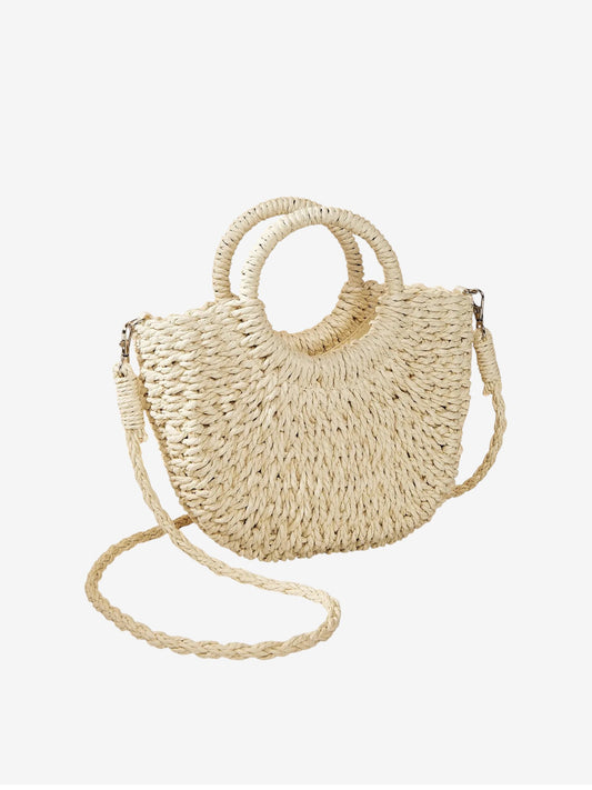حقيبة صيفية من القش الطبيعي بتصميم أنيق