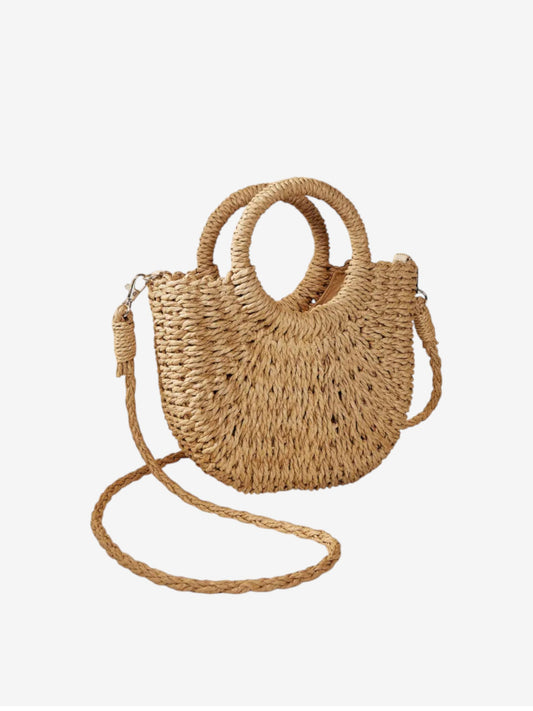 حقيبة صيفية من القش الطبيعي بتصميم أنيق